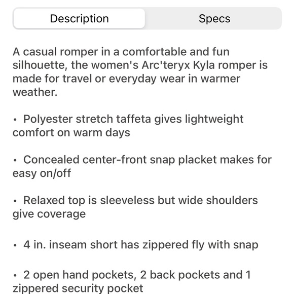 Arc’teryx Kyla Romper - Picture 8 of 9